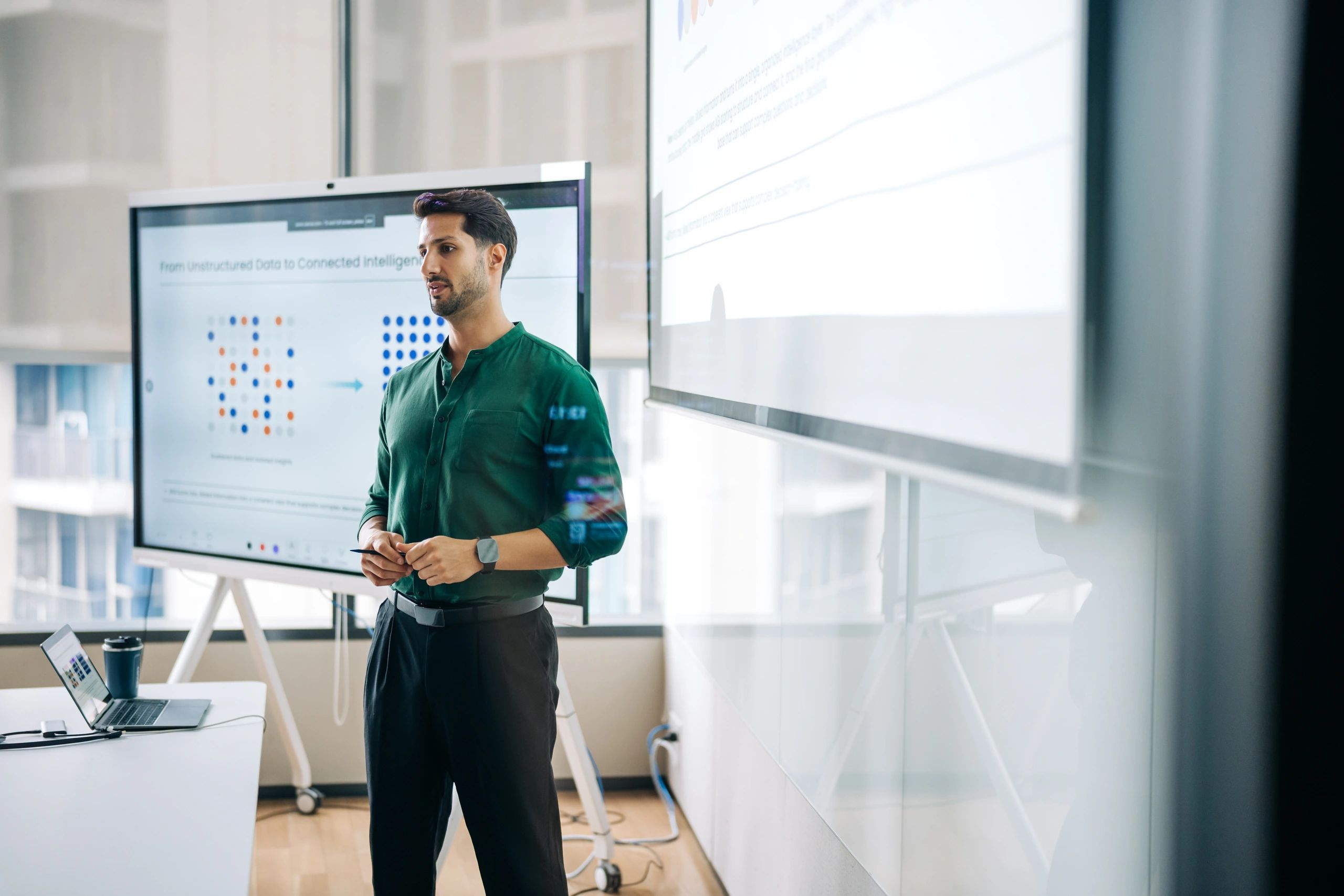 Business strategy presentation in a modern office
