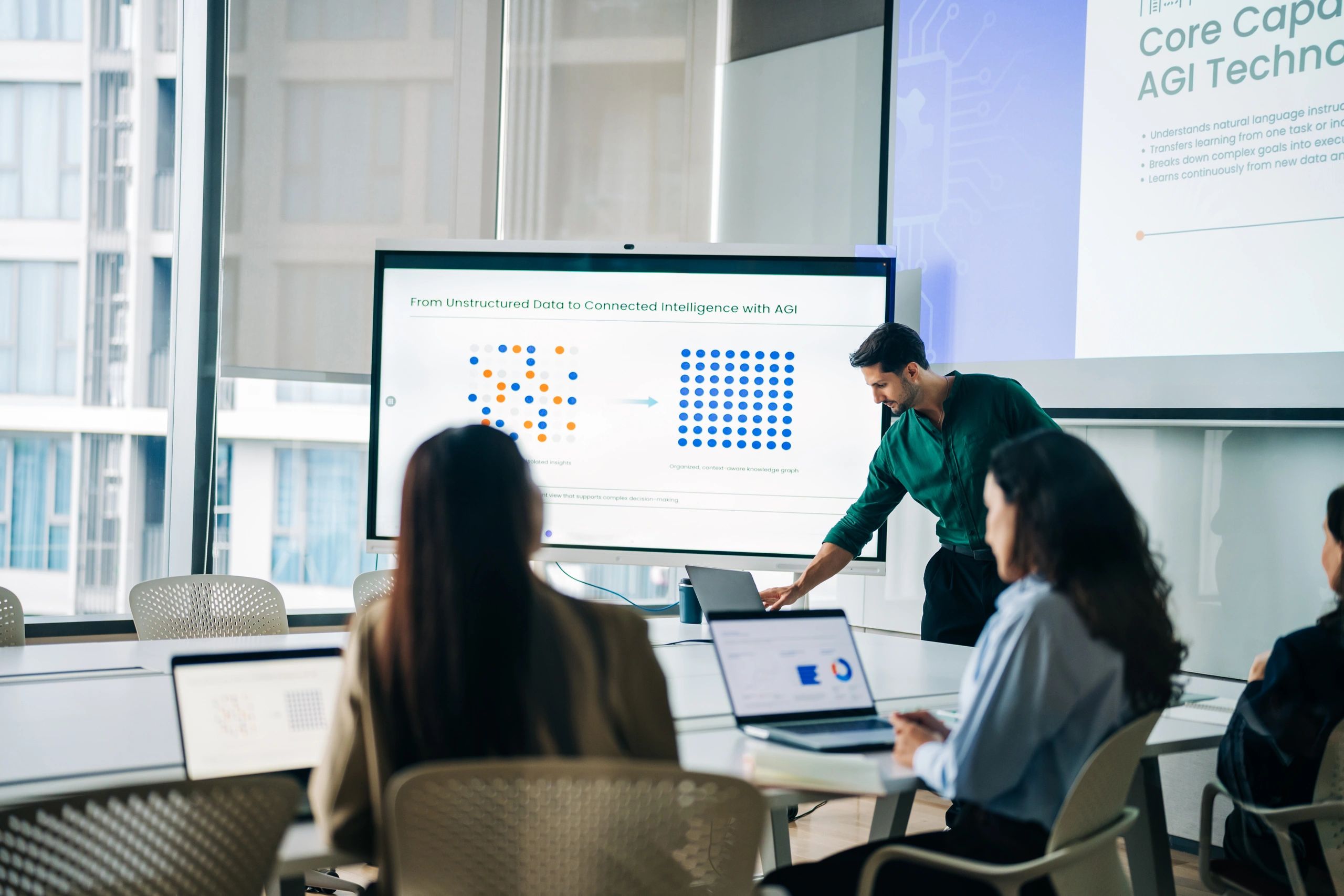 Consultant presenting analytics and strategy insights